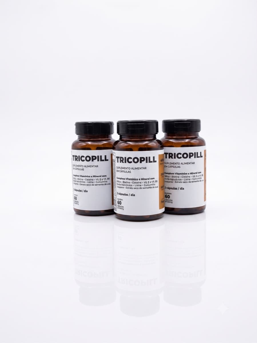 Frascos de Tricopill, suplemento capilar em cápsulas